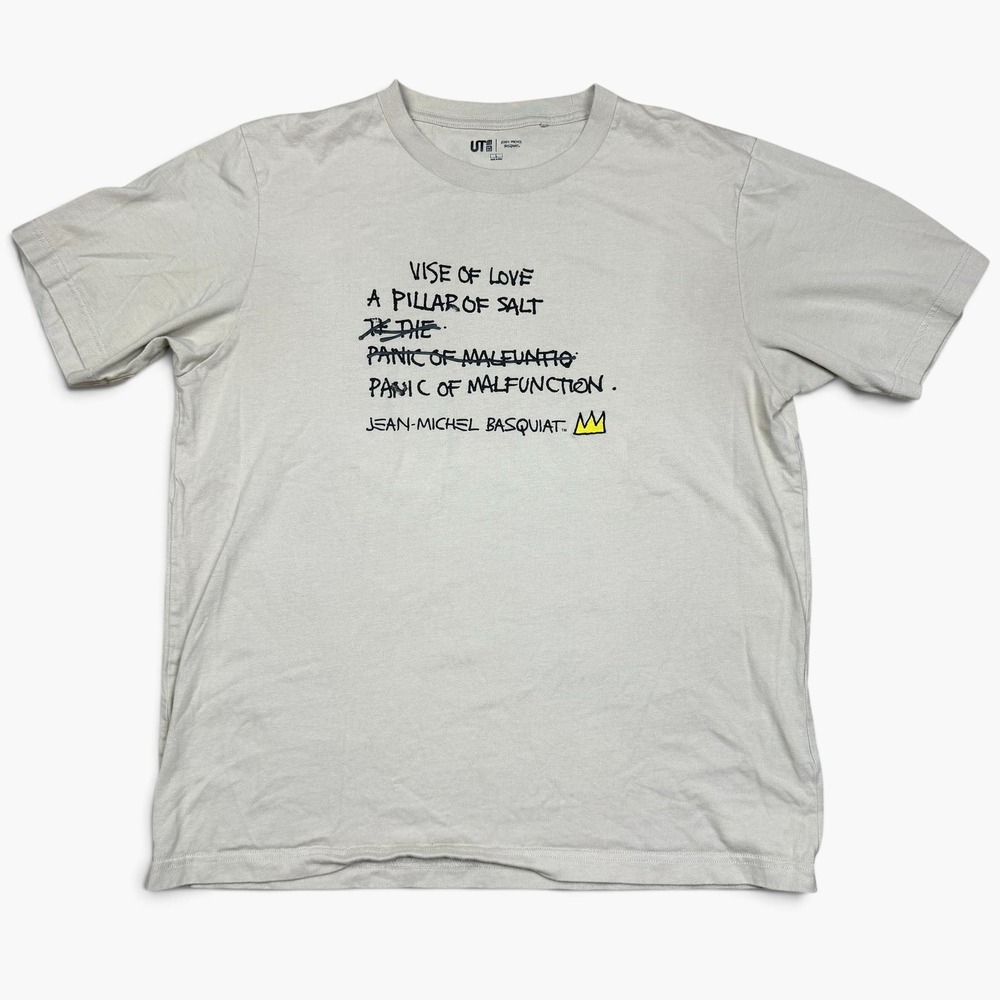 Uniqlo UT Jean Michel Basquiat Graphic T-Shirt Khaki Tan Large Vise of Love